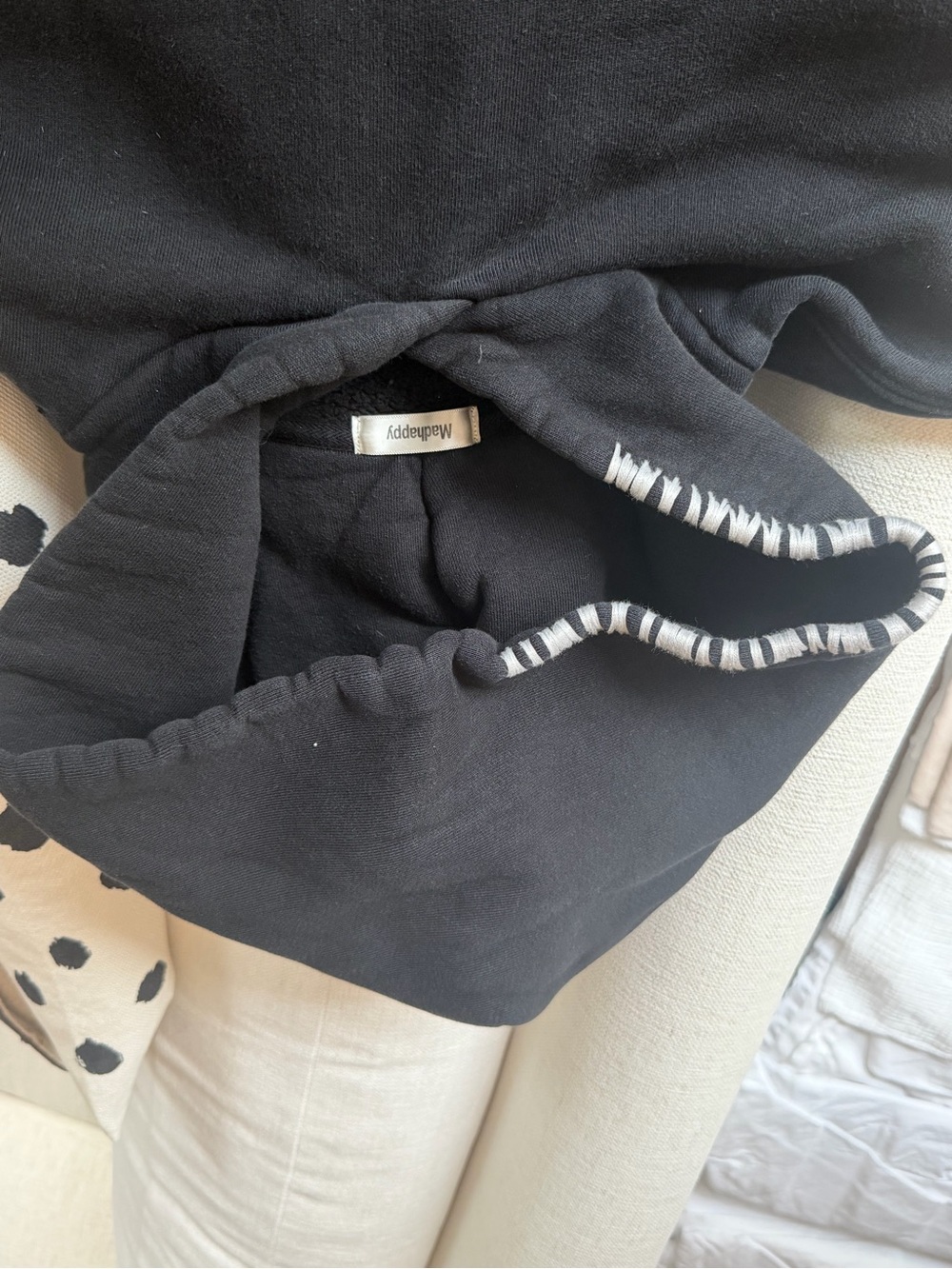 Madhappy Black Pullover Puffer Hoodie - Picture 2 of 4